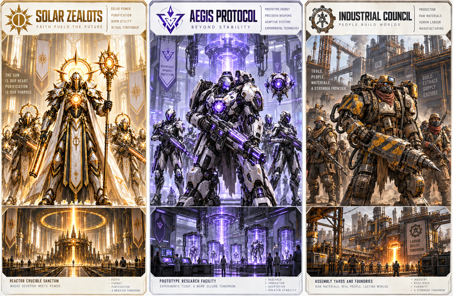 The competing factions of Starforged Ascendant